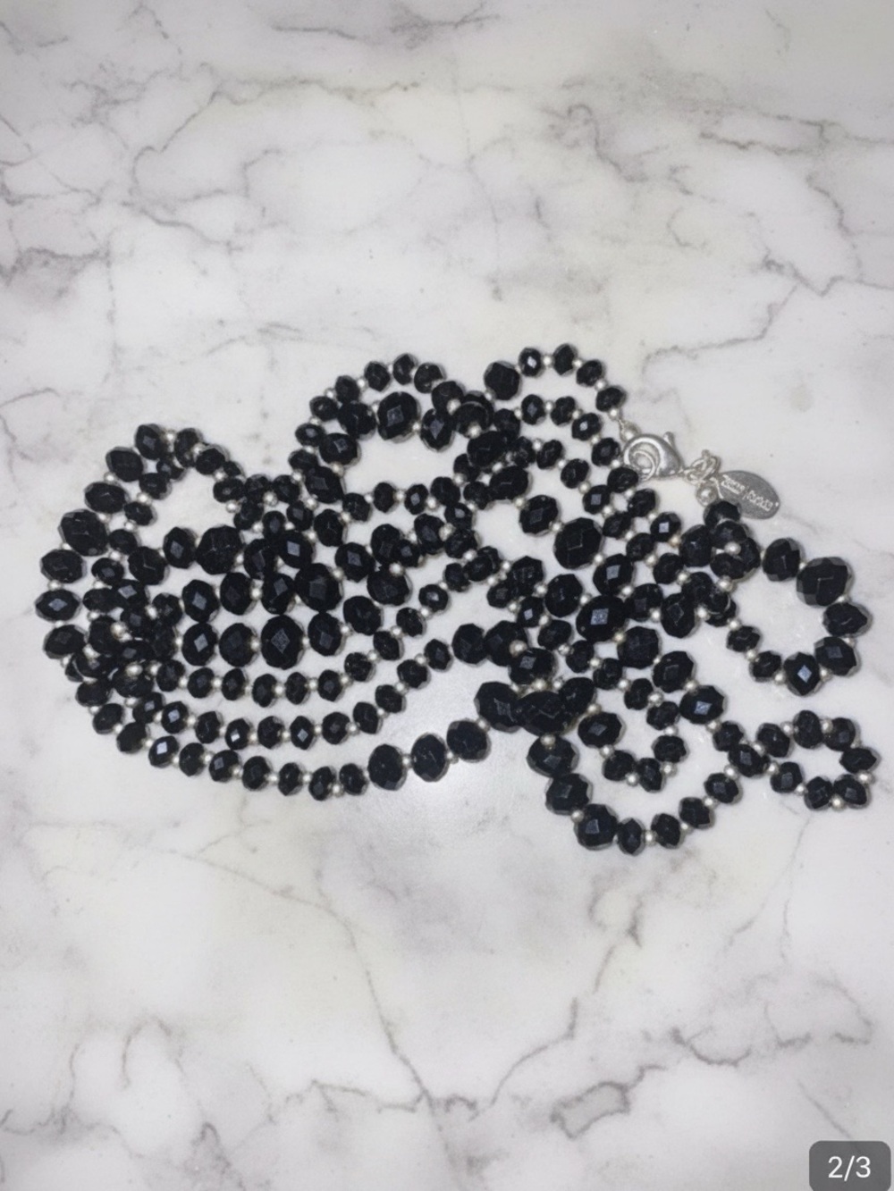 White House Black Market Long Faceted Glass Necklace - Picture 4 of 4